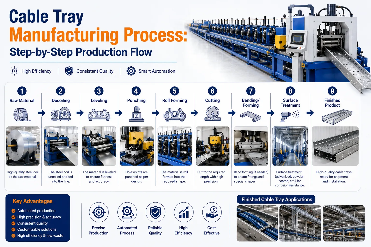 Cable Tray Manufacturing Process Step-by-Step Production Flow