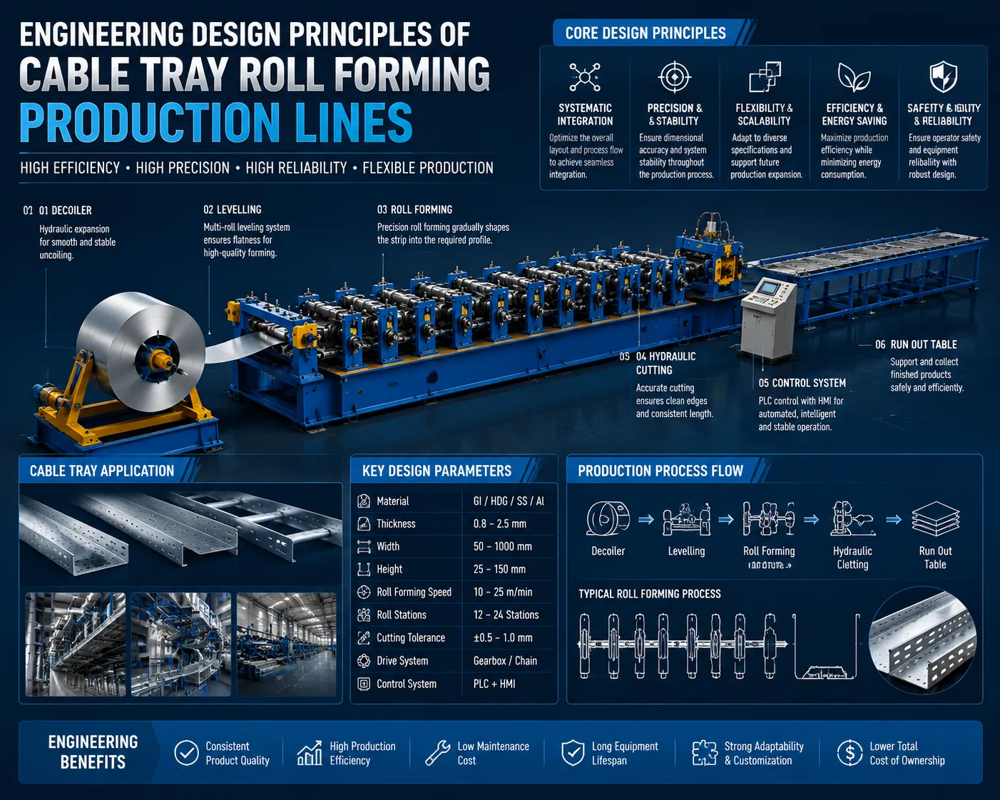 Engineering Design Principles of Cable Tray Roll Forming Production Lines