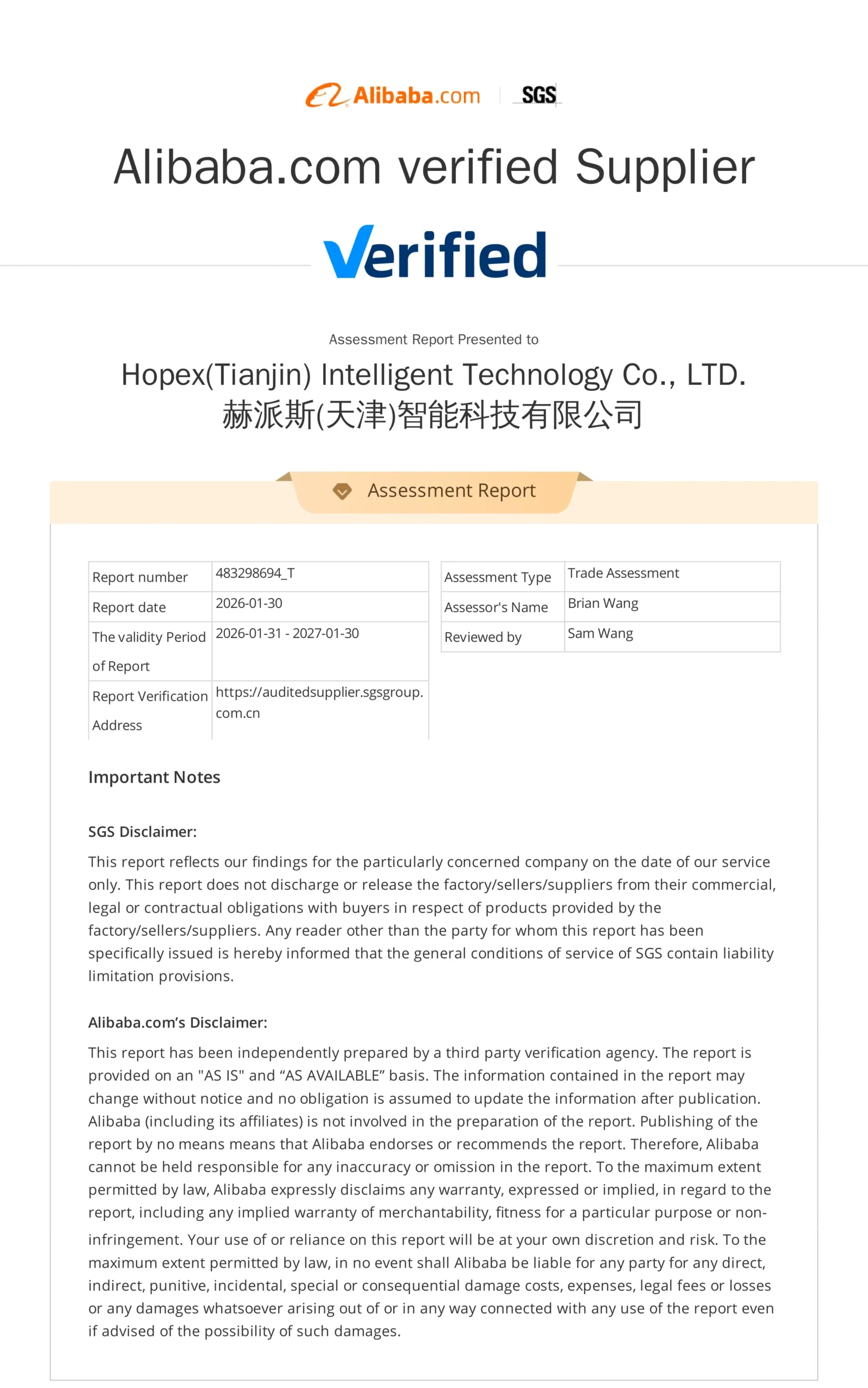 Supplier-Assessment-Report